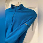 L.L. Bean Turquoisee Long Sleeveeve Mock Neck Quarter Zip Pullover Fleece Size S Blue Photo 4