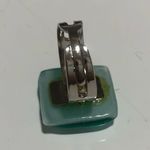 Gioielleria La Gioia stainless steel milky green/blue Quarts Ring.NEW in box Photo 4
