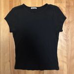 Reformation  Black Cropped Ribbed Baby Tee Sz S Photo 2