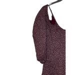 Paige Carmine Women Top Cold Off Shoulder Tie Front Ditsy Floral Dress Red Small Photo 2