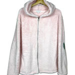 P.J. Salvage  Jacket Womens Sz L‎ Pink Sherpa Full Zip Coat Faux Fur Hooded Lounge Photo 0