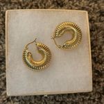 Etsy Gold Textured Hoop Earrings Photo 1