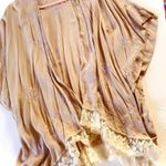 Embroidered Lace Kimono Duster Tan Size M Photo 1
