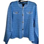 Brand New Blue and White Pearl Button Sweater Size 2X Photo 0