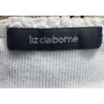 Liz Claiborne Liz Claiborne Womens XL White Crochet Trim V Neck Short Sleeve Top Photo 2