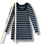 EXPRESS  Striped Sweater Dress XS Black Gray Long Sleeve‎ Y2K Bodycon Mini Photo 4
