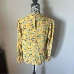 Anthropologie  Maeve Floral Balloon Sleeve Yellow Blue Keyhole Front Size 10 Photo 5
