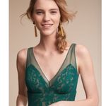 Anthropologie NWT  Hitherto Brit Dress‎ Green Emerald Lace Tulle Dress BHLDN 14 Photo 13