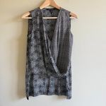 BCBGMAXAZRIA BCBG Max Azria Meaghan Drape Front Patterned Tank Top Womens Size XS Blouse Photo 2
