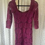 Intimately Free People Bohemian Medallion Slip Lace Bodycon Mini Sexy Dress M/L Purple Size M Photo 4