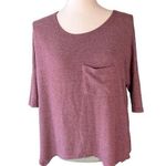 American Eagle  soft and sexy hi-low asymmetrical flowy oversized top plum Photo 0