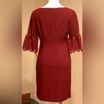 Karl Lagerfeld  Paris Burgundy Shift Dress, W/Crochet Bell Sleeve Sz. 6 NWT! Photo 1