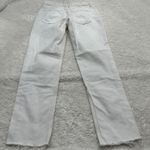 Free People Womens White Jeans Sz 25 Raw Hem Mid Rise Button Fly Boho Indie Photo 2