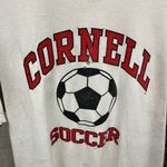 Anvil Vintage Y2K White Cornell Soccer Short Sleeve Unisex Graphic T-Shirt Large L Photo 1