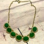 Gold and beautiful emerald green stone necklace Photo 0