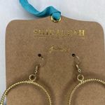 Shiraleah CHICAGO Zola Turquoise Blue Earrings Boho Gypsy Pom Hoops NWT Photo 1