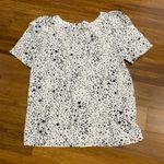 Loft White Star Print Short Sleeve Top Womens Size XS Casual Cotton T-Shirt Tee Photo 2