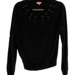 Lilly Pulitzer  Wool Cashmere Black Jewel Button Down Cardigan Women's XL Photo 0