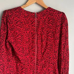 Alice + Olivia  Polly Fit Flare Leopard Print Long Sleeve Mini Red Dress Photo 10