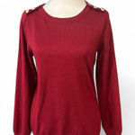 Carolyn Taylor  Deep Red Knit pullover sweater sz PL Photo 0