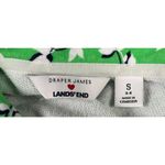 Lands' End Draper James X  Pullover Size Small Snap Sweatshirt Green Floral Preppy Photo 5