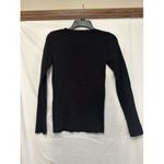 525 America‎ Womens Black Long Sleeve Henley Tie Front Ribbed Top Size Small Photo 2