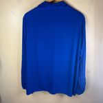 Vince Camuto  3X Royal Blue Draped Front Long Sleeve Blouse Top Plus Size 3X Photo 6