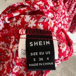 SheIn Red Floral Flowy Dress  Photo 4