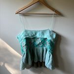 Muse Teal Silk Flowy Top Blue Size 14 Photo 4