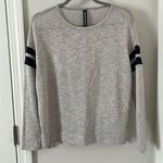 H&M  sheer light long sleeve with stripped sleeves in size medium Photo 0