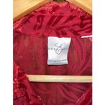 Emma James Red Velvet Burnout Sheer Top Shirt Blouse L Whimsigoth Romantic vamp Photo 9