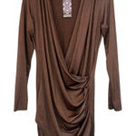 Boohoo  Brown Slinky Long Sleeve Dress Size 14 US Womens Photo 0