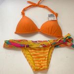 Recco Size M Brazilian Stripes & Flowers & Zuliana Orange Sarong New With Tags Yellow Size M Photo 9