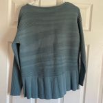 Lafayette 148  blue green sweater small wool cashmere blend ribbed high low Photo 5