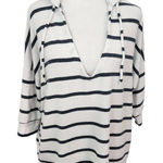 Chaser  Navy and White Stripe Hoodie NWT Size Medium Preppy Nautical Pullover Photo 0