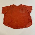 We The Free  Burnt Orange Sheer Linen Pocket Tee Size M Photo 1