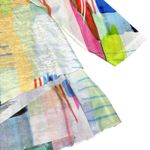 Jess & Jane Abstract Colorful Mesh Mixed Media Tunic Top Large Lagenlook Fairy White Photo 2