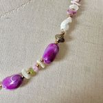 Faux Pearl, peridot shell purple beaded necklace Photo 1
