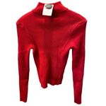 Forever 21  Red Ribbed Turtleneck Sweater Long Sleeve Lightweight Knit L Photo 2