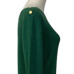 Draper James Sweater Boat Neck Button Shoulder Hunter Green Women’s Size Small Photo 6