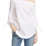 Free People  White Show Me Some Shoulder Off Shoulder Cotton Blouse Small NWOT Photo 1