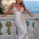 ZARA  dress maxi satin slip bodycon ruffled strappy wedding evening cocktail Photo 1