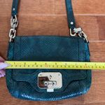 Cole Haan  Green Snakeskin Embossed Leather Bag Photo 8