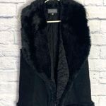 Michael Stars  black suede faux fur sleeveless vest Photo 0