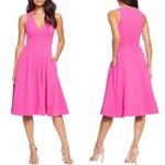 Dress the Population New Catalina Fit & Flare Cocktail Bright Fuchsia Pink Dress Photo 1
