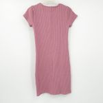 Madewell  Womens Casual Button Front Ribbed Short Sleeve Mini Dress‎ XS Rose Pink Photo 8