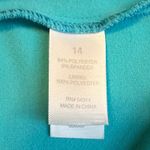 Bisou Bisou Teal Blue Square Neck Sheath Dress Gold Ring Detail Bodycon Sz 14 # Photo 7