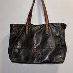 Fossil  Vintage Black Leather Brown
Accents Tote Bag Photo 0