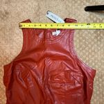 Prologue Midi Crew Neck Burnt Brick Red Faux Leather Sleeveless Dress SZ 6 NWT Photo 8