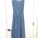 L'ATISTE NWT  Womens Crepe Sleeveless Tie Front Wide Leg Jumpsuit Blue Size M Photo 2